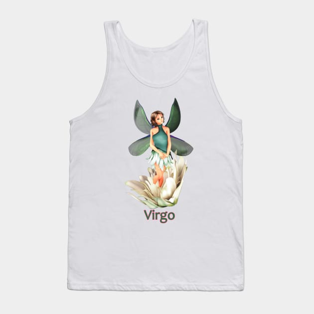 Virgo woman girl fairy faerie elf standing in lily Tank Top by Fantasyart123